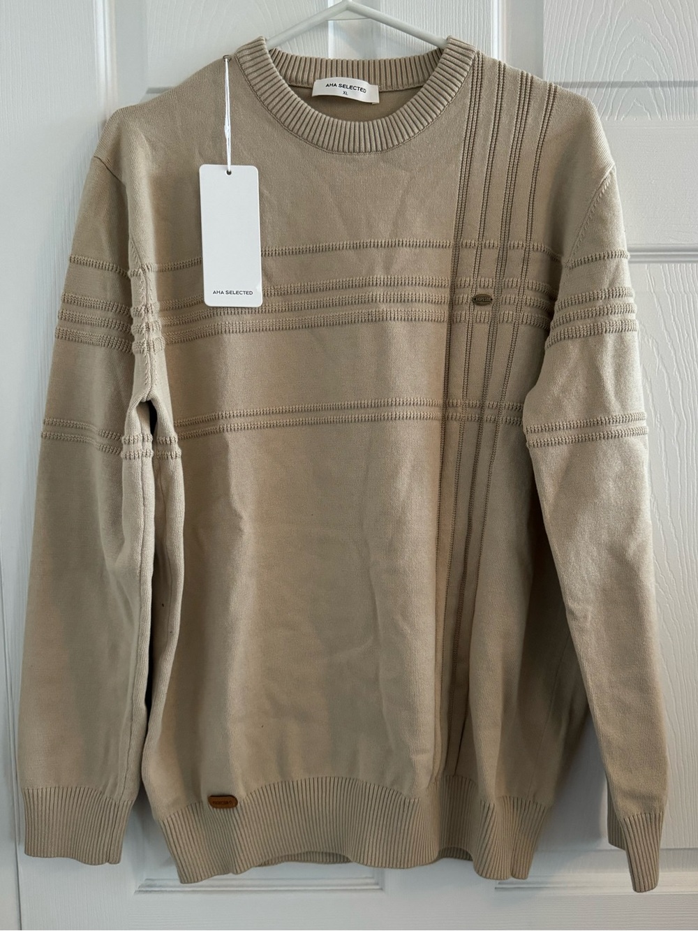 AHA Selected Crosshatch Crew Neck Sweater